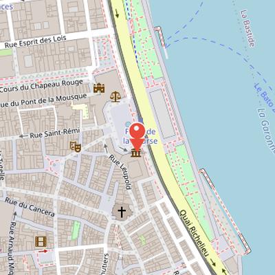Map showing the location of Musée national des douanes in Bordeaux