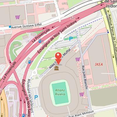 Map showing the location of Musée National du Sport in Nice