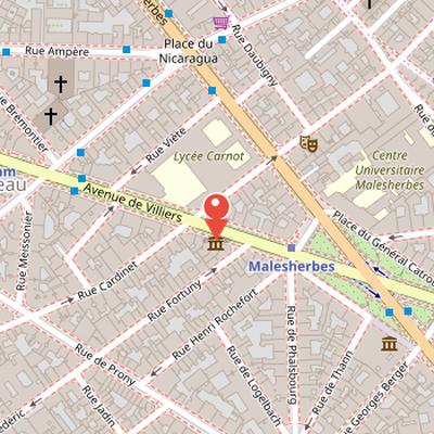 Map showing the location of Musée national Jean-Jacques Henner in Paris