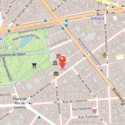 Map showing the location of Musée Nissim de Camondo in Paris