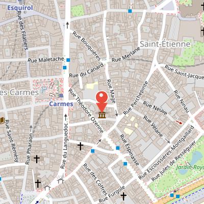 Map showing the location of Musée Paul-Dupuy in Toulouse