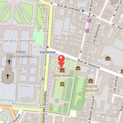Map showing the location of Musée Rodin in Paris