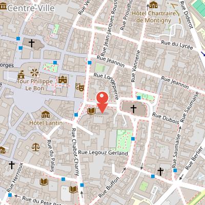 Map showing the location of Musée Rude in Dijon