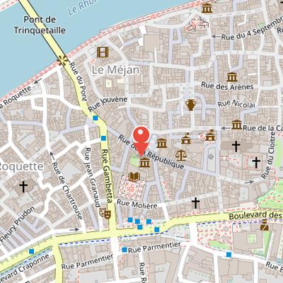Map showing the location of Museon Arlaten in Arles