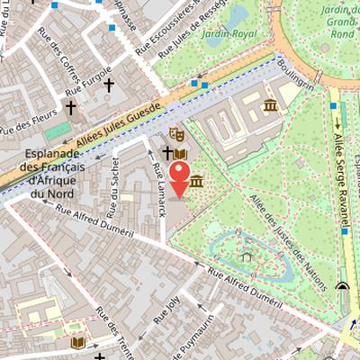 Map showing the location of Muséum de Toulouse in Toulouse