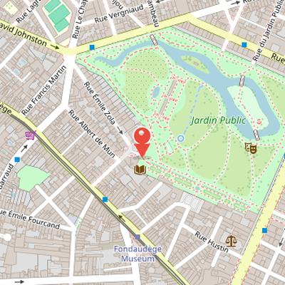 Map showing the location of Muséum d'histoire naturelle de Bordeaux in Bordeaux