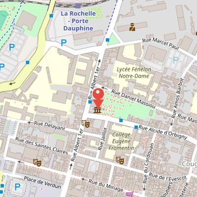 Map showing the location of Muséum d'Histoire naturelle de La Rochelle in La Rochelle