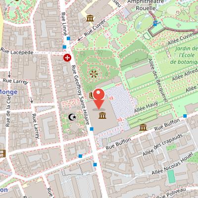 Map showing the location of Muséum national d'histoire naturelle in Paris