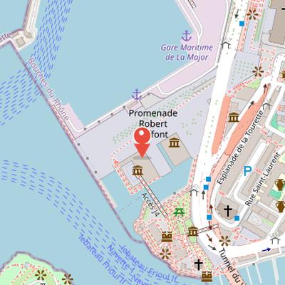 Map showing the location of Museum of European and Mediterranean Civilisations in Marseille