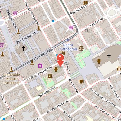 Map showing the location of Museum of Fine Arts of Reims in Reims