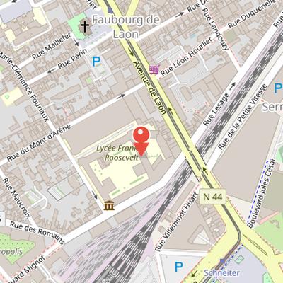 Map showing the location of Museum of the Surrender in Reims