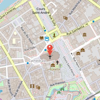Map showing the location of Nantes Cathedral in Nantes