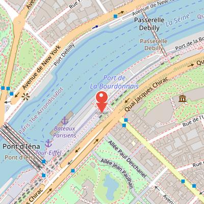 Map showing the location of National Memorial to the Algerian War and the Battles of Morocco and Tunisia in Paris