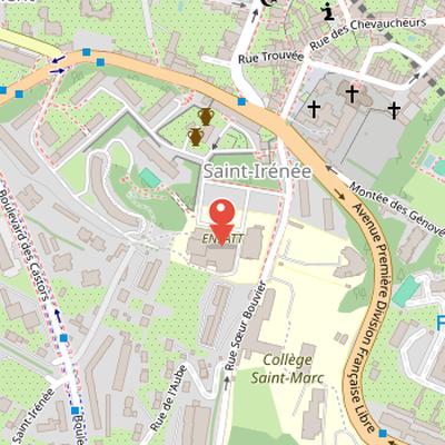 Map showing the location of ENSATT in Lyon