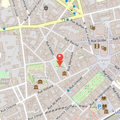 Map showing the location of Natural History Museum of Nantes in Nantes