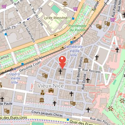Map showing the location of Nice Cathedral in Nice