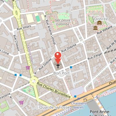 Map showing the location of Notre-Dame de Bon-Port in Nantes