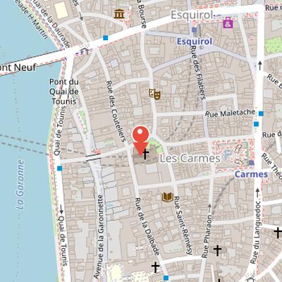 Map showing the location of Notre-Dame de la Dalbade in Toulouse