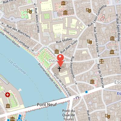 Map showing the location of Notre-Dame de la Daurade in Toulouse