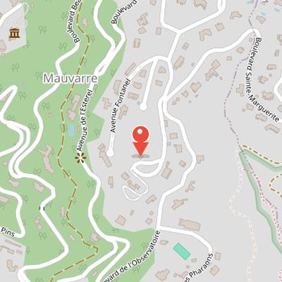 Map showing the location of Observatoire de Super-Cannes in Cannes