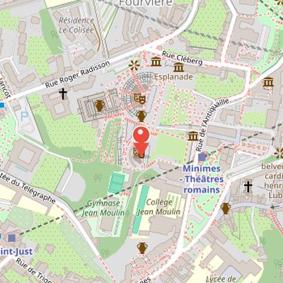 Map showing the location of Odeon of Lyon in Lyon