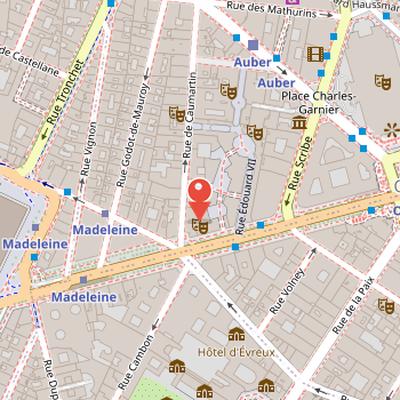 Map showing the location of Olympia in Paris