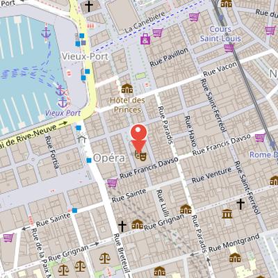 Map showing the location of Opéra de Marseille in Marseille