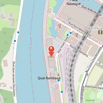 Map showing the location of Orange Cube in Lyon
