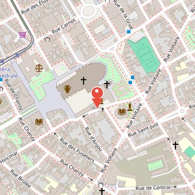 Map showing the location of Palace of Tau in Reims