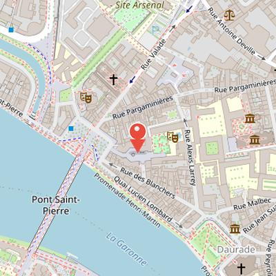 Map showing the location of Palace of the Visigoth Kings in Toulouse