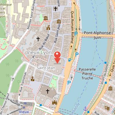 Map showing the location of Palais de justice historique de Lyon in Lyon