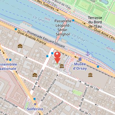 Map showing the location of Palais de la Légion d'Honneur in Paris