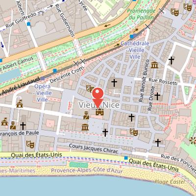 Map showing the location of Palais de la Préfecture in Nice