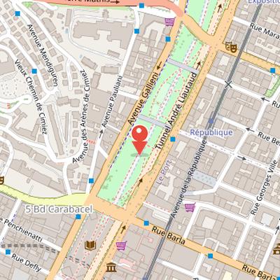 Map showing the location of Palais des Congrès Acropolis in Nice