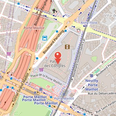 Map showing the location of Palais des congrès de Paris in Paris