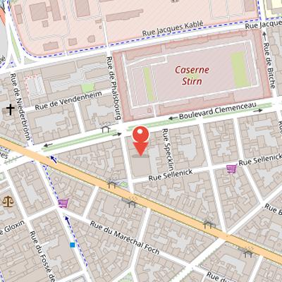 Map showing the location of Palais des Fêtes in Strasbourg