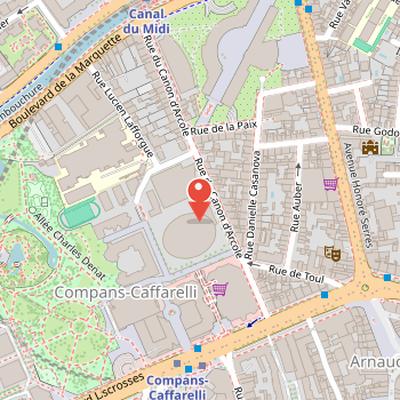 Map showing the location of Palais des sports André-Brouat in Toulouse