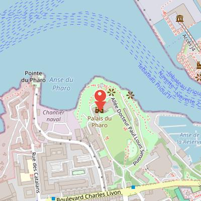 Map showing the location of Palais du Pharo in Marseille