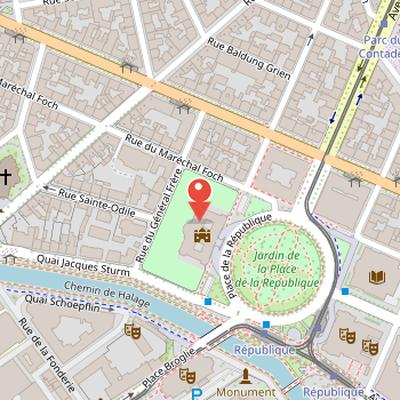 Map showing the location of Palais du Rhin in Strasbourg