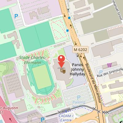 Map showing the location of Palais Nikaïa in Nice