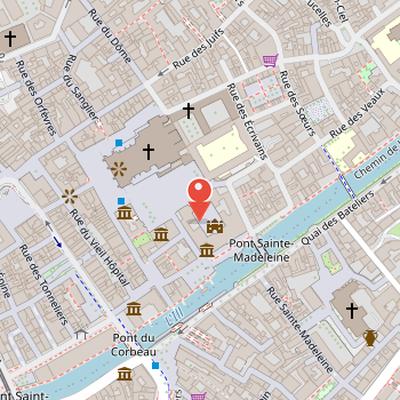 Map showing the location of Palais Rohan in Strasbourg