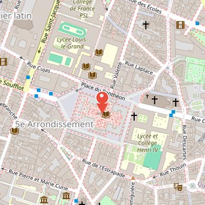 Map showing the location of Panthéon in Paris