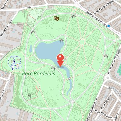 Map showing the location of Parc Bordelais in Bordeaux