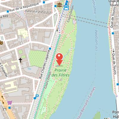 Map showing the location of Prairie des Filtres in Toulouse
