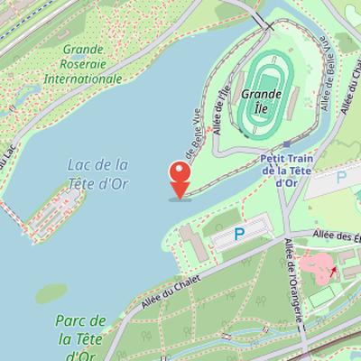 Map showing the location of Parc de la Tête d'Or in Lyon