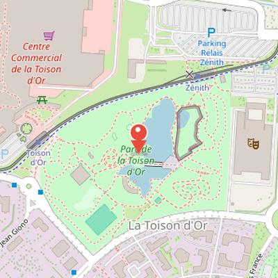 Map showing the location of Parc de la Toison d'or in Dijon