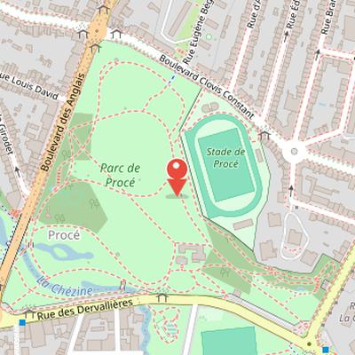 Map showing the location of Parc de Procé in Nantes