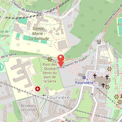 Map showing the location of Parc des Hauteurs in Lyon
