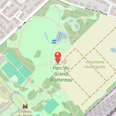 Map showing the location of Parc du Grand-Blottereau in Nantes