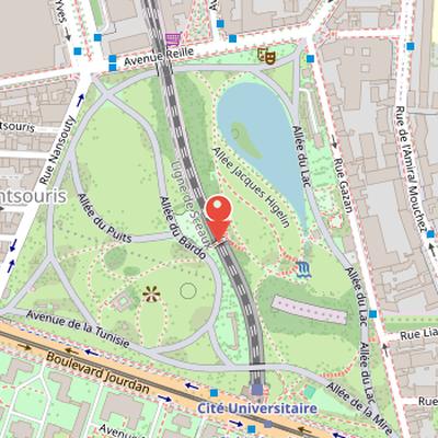 Map showing the location of Parc Montsouris in Paris